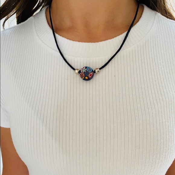 Jewelry - Colourful clay bead necklace